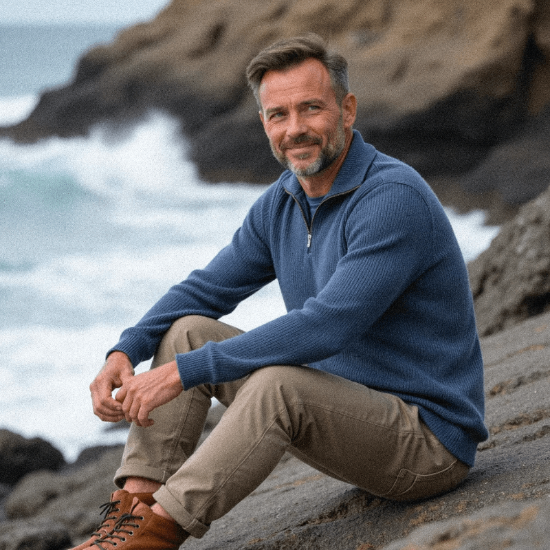 Finn | Gebreide Trui met Rits voor Heren