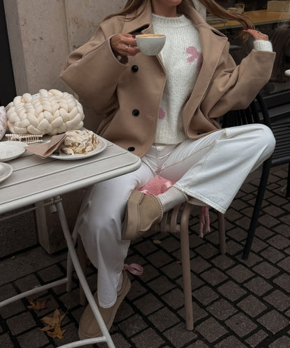 Joana oversized jas in beige