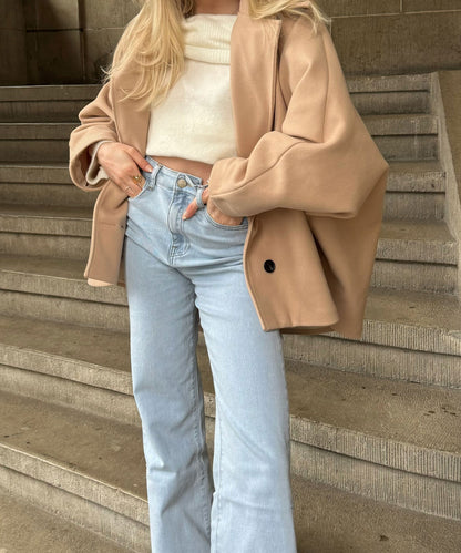Joana oversized jas in beige